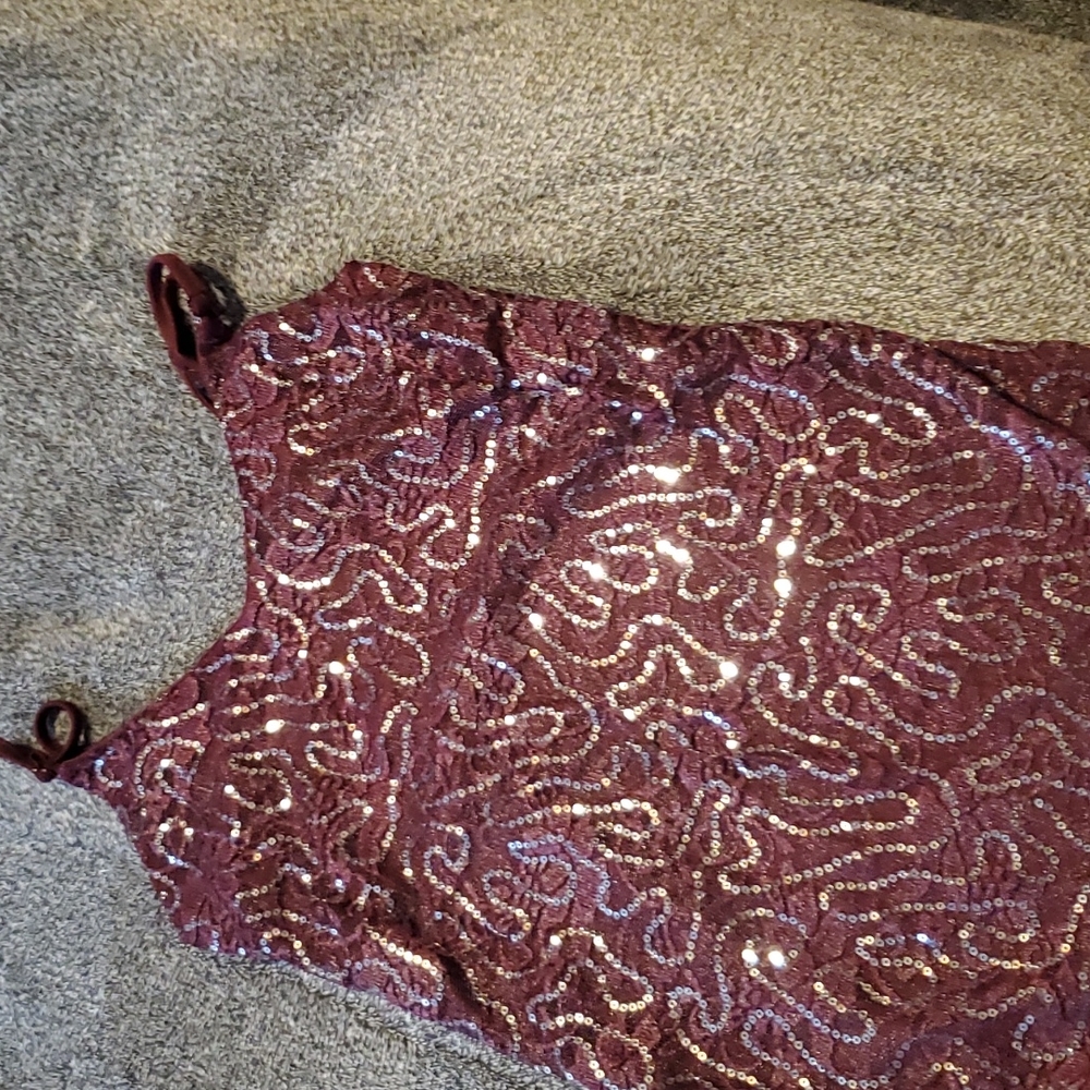 Vanity Dark Purple Large Sequin Tank Top